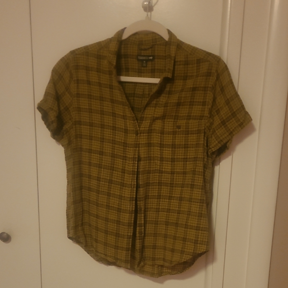 Toad&Co Yellow and Black Button Down Shirt